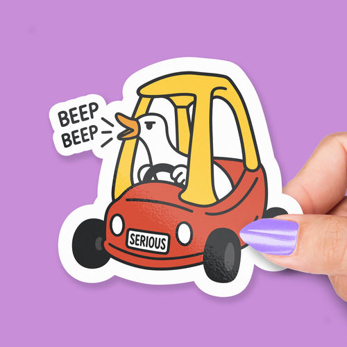 Serious Goose Car sticker, beep beep goose meme