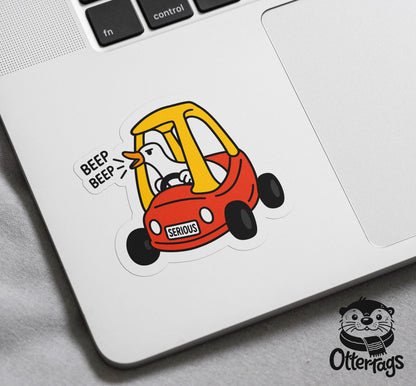 Serious Goose Car sticker, beep beep goose meme – view 3