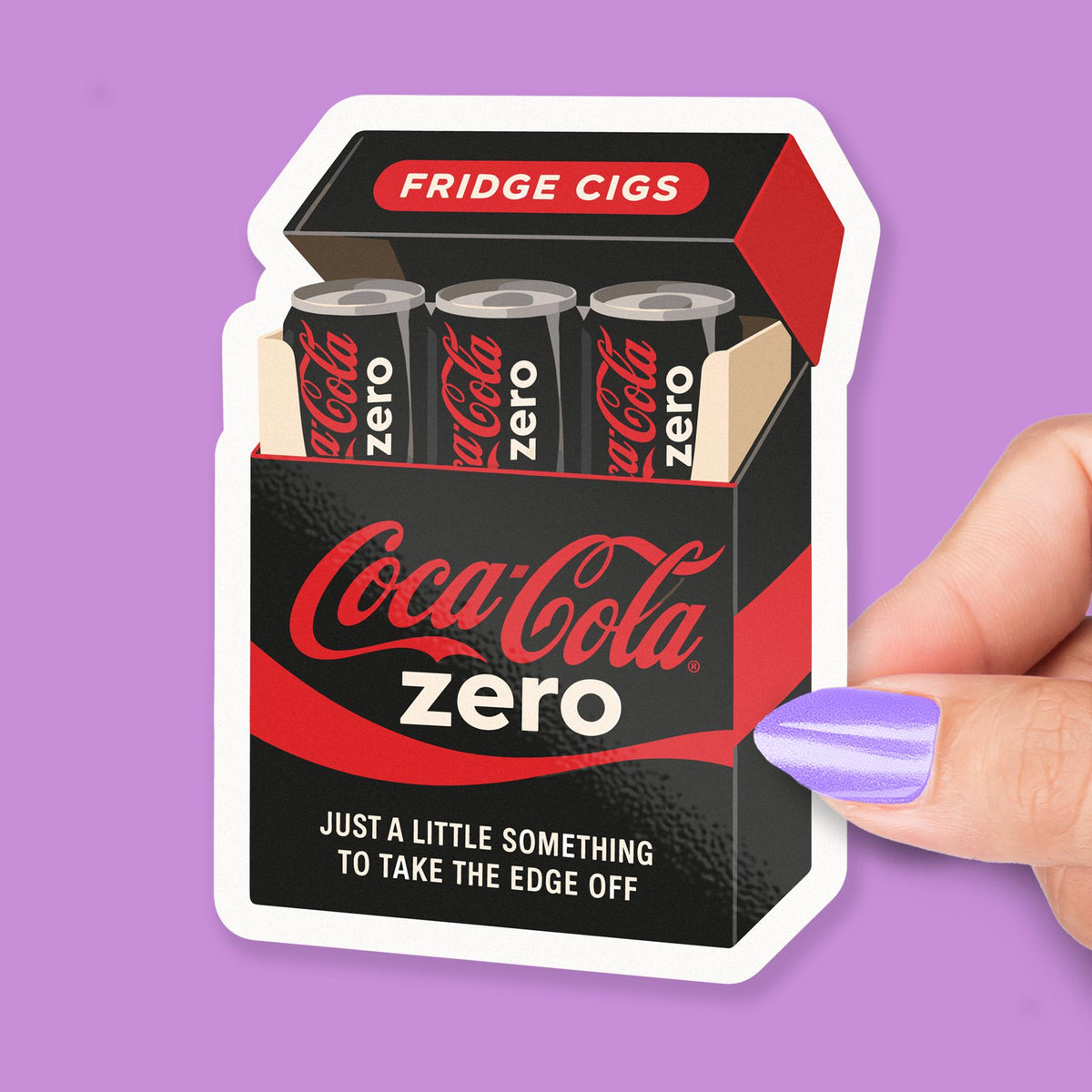 Fridge Cigs sticker, diet soda humor