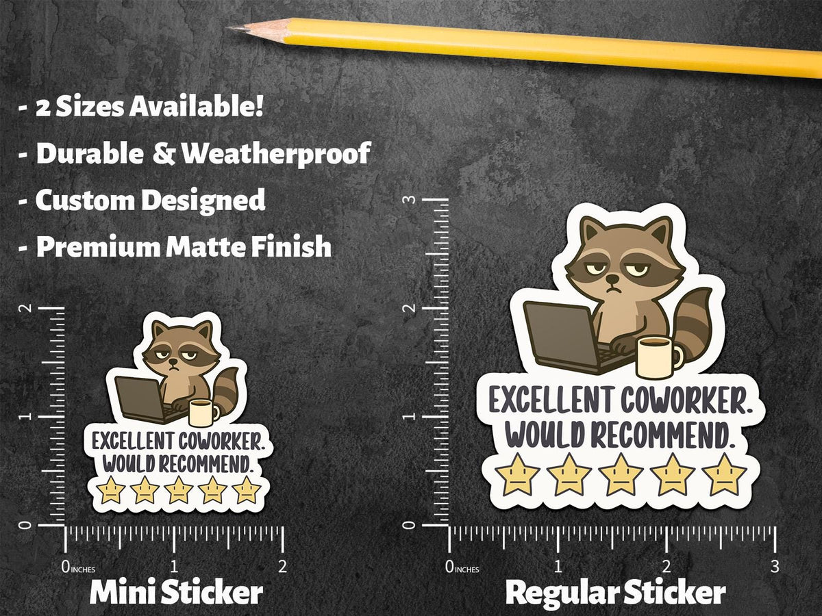 Excellent Coworker Would Recommend sticker, office humor – view 3