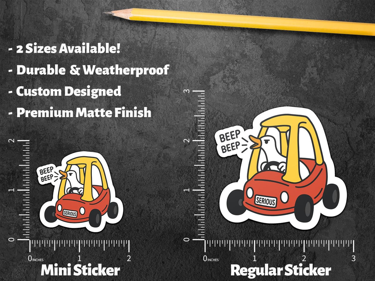 Serious Goose Car sticker, beep beep goose meme – view 2