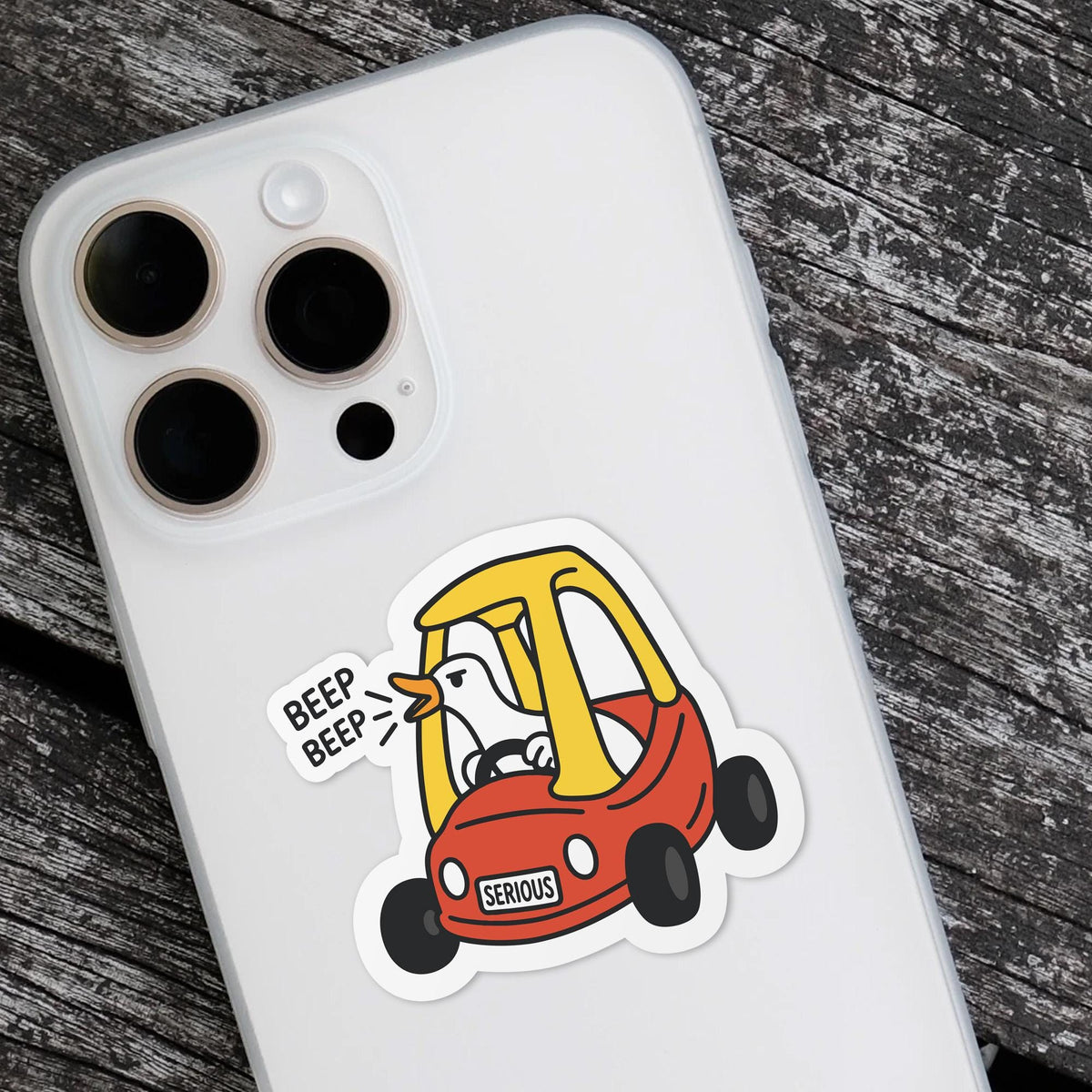 Serious Goose Car sticker, beep beep goose meme – view 4