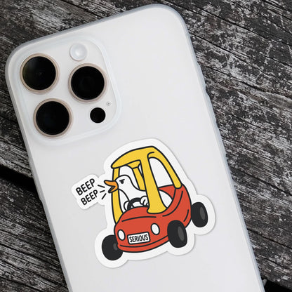 Serious Goose Car sticker, beep beep goose meme – view 4