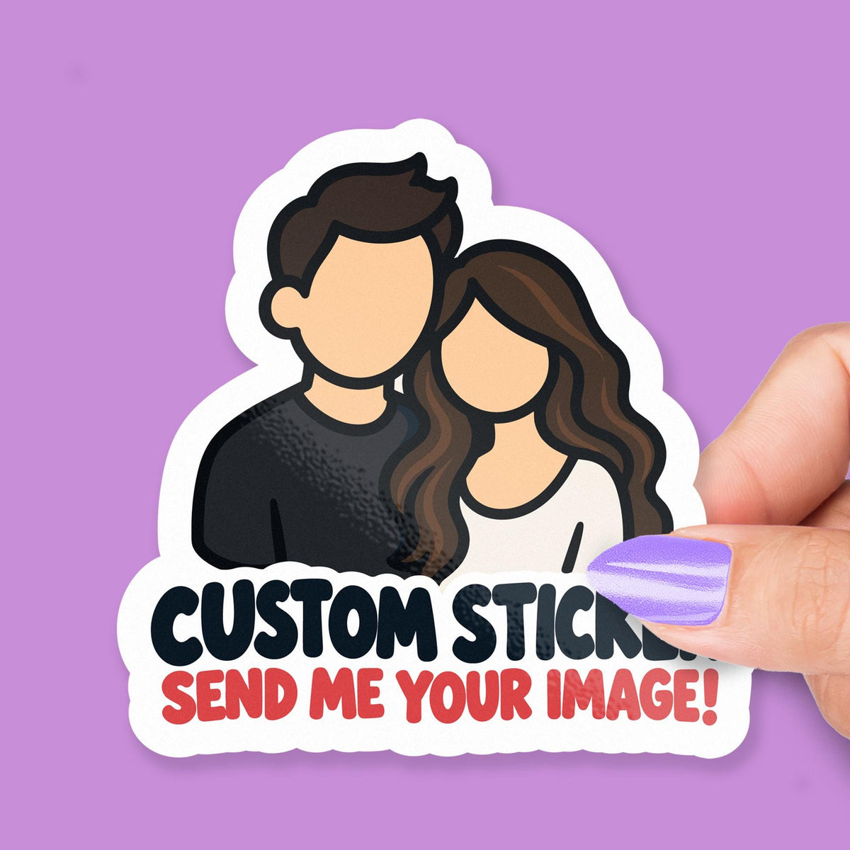 Custom Couple from Photo sticker, custom portrait