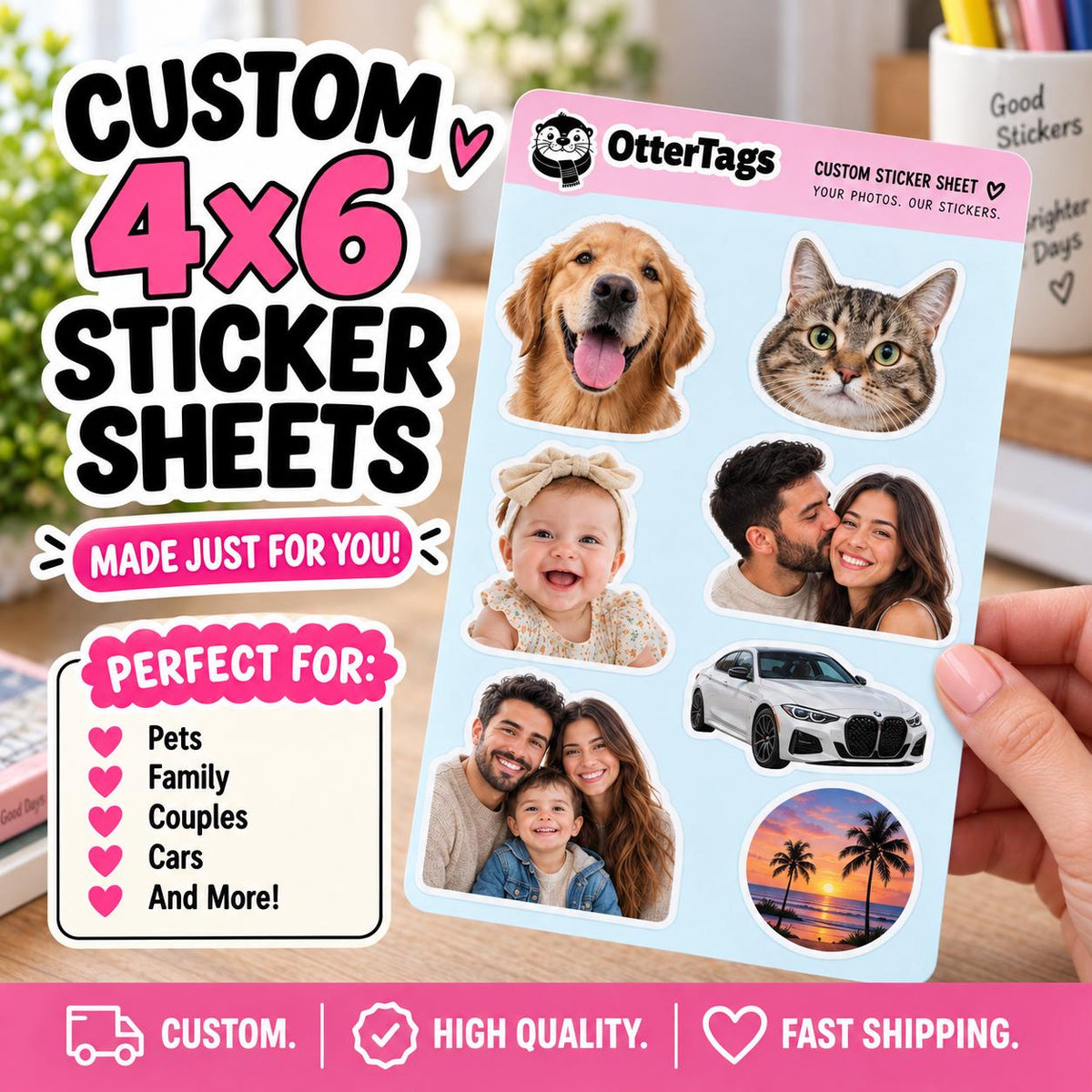 Custom Sheet from Photos sticker sheet, personalized 4x6 photo sheet