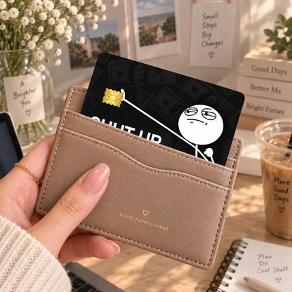 Shut Up and Take My Money funny card skin with stick figure and dollar bill background – view 2