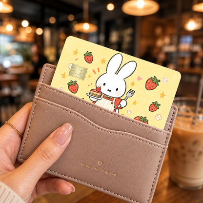Kawaii Bunny Strawberry Cake Card Skin – view 2