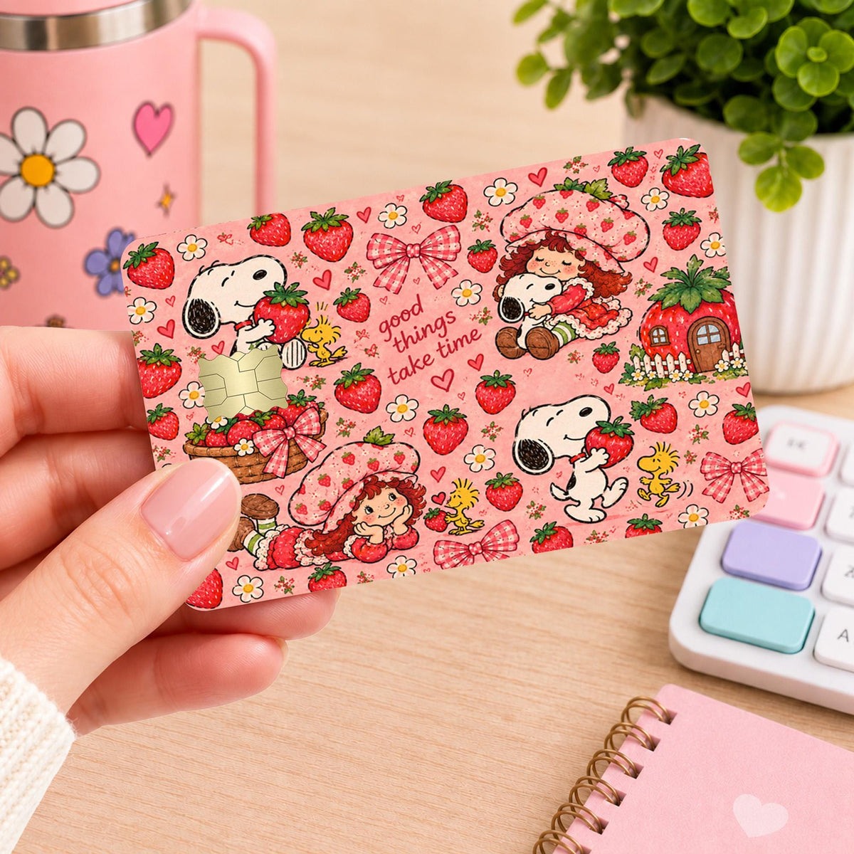 Strawberry Puppy Card Skin – Kawaii Pink