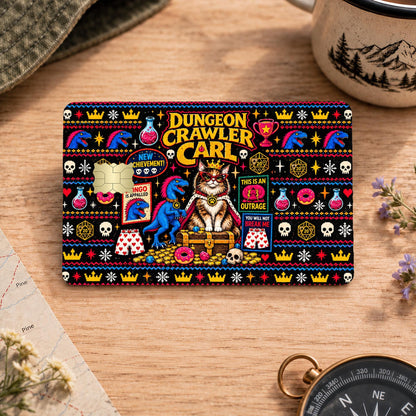 Dungeon Crawler Carl Ugly Christmas Card Skin – Donut & Mongo – view 2