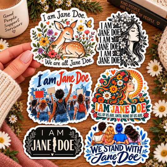 I Am Jane Doe Floral Sticker Pack