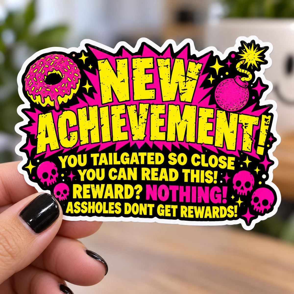 New Achievement Unlocked Bumper Sticker – Tailgating Humor