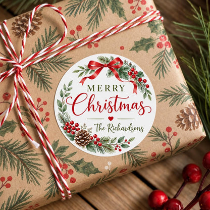 Christmas Gift Label Stickers – Garland & Wreath – view 2